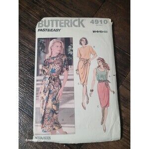 4910 Butterick Vintage Sewing Pattern Misses Petite Top Skirt Sash